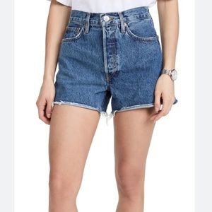 RE/DONE DISTRESSED DENIM SHORTS
